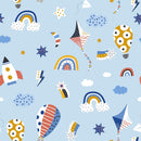Kite Baloon Rocket Art Self Adhesive Sticker For Wardrobe