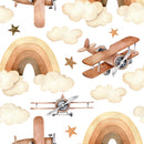 Plane In Sky Self Adhesive Sticker For Wardrobe