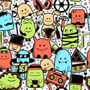 Happy Cartoon Characters Self Adhesive Sticker For Wardrobe
