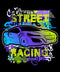 Street Racing Self Adhesive Sticker For Wardrobe