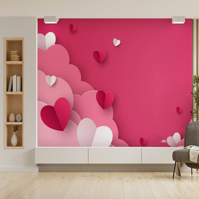 Paper Heart Pink Wallpaper