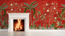 Luxury Red Chinoiserie Wallpaper