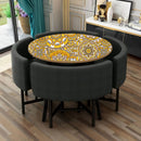 Yellow Shaded Mandala Art Self Adhesive Sticker For Table