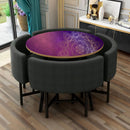 Pink Shaded Golden Mandala Art Self Adhesive Sticker For Table