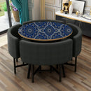 Blue White Mandala Art Self Adhesive Sticker For Table