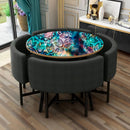 Blue Shaded Beautiful Mandala Art Self Adhesive Sticker For Table