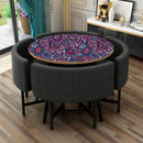 Pink Floral Mandala Art Self Adhesive Sticker For Table