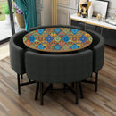 Multi Mandala Art In Dimond Shape Self Adhesive Sticker For Table