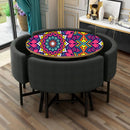 Pink Mandala Round Pattern Art Self Adhesive Sticker For Table