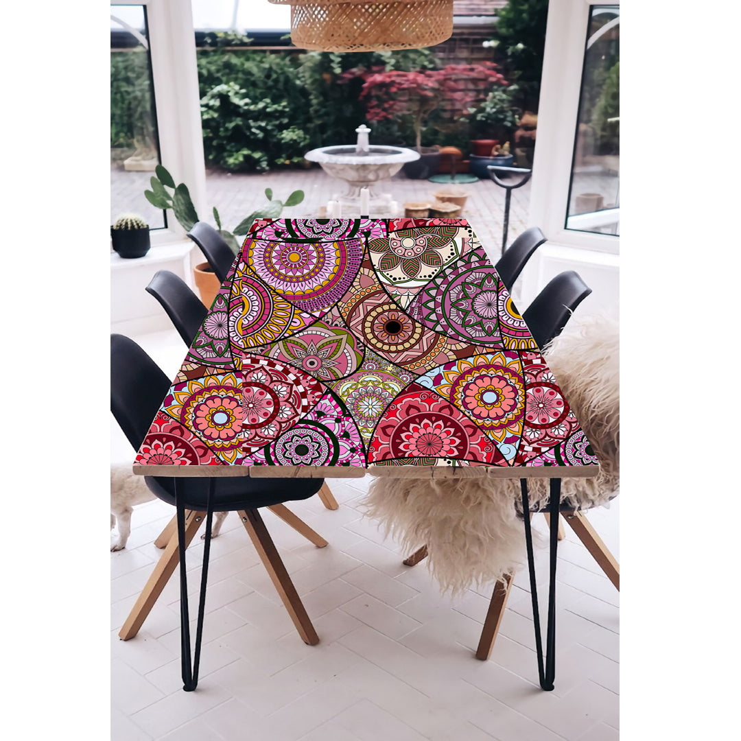 Various Mandala Design In One Art Self Adhesive Sticker For Table