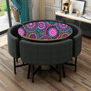 Pink Mandala Art Round Pattern Self Adhesive Sticker For Table