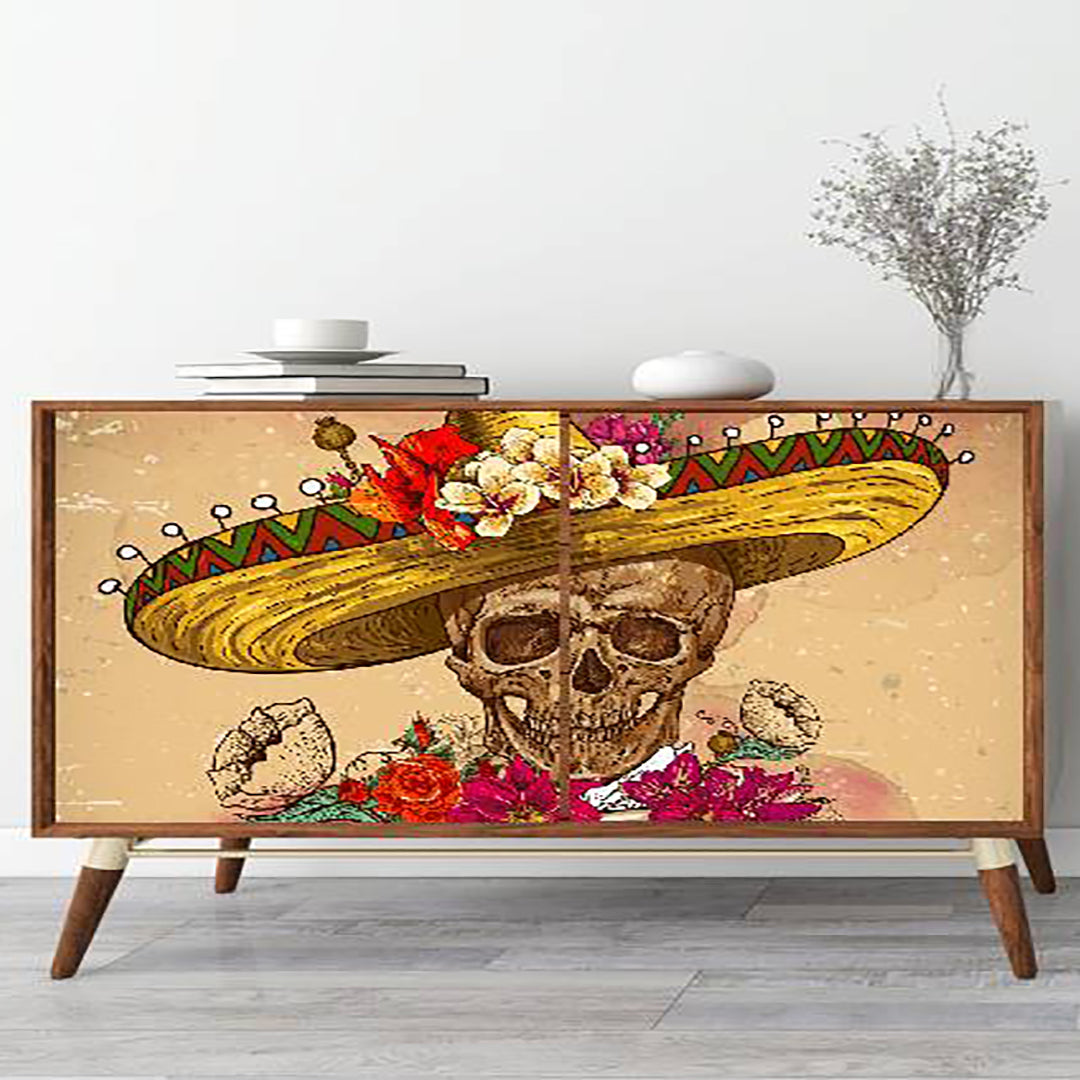 Floral Skull Sticker