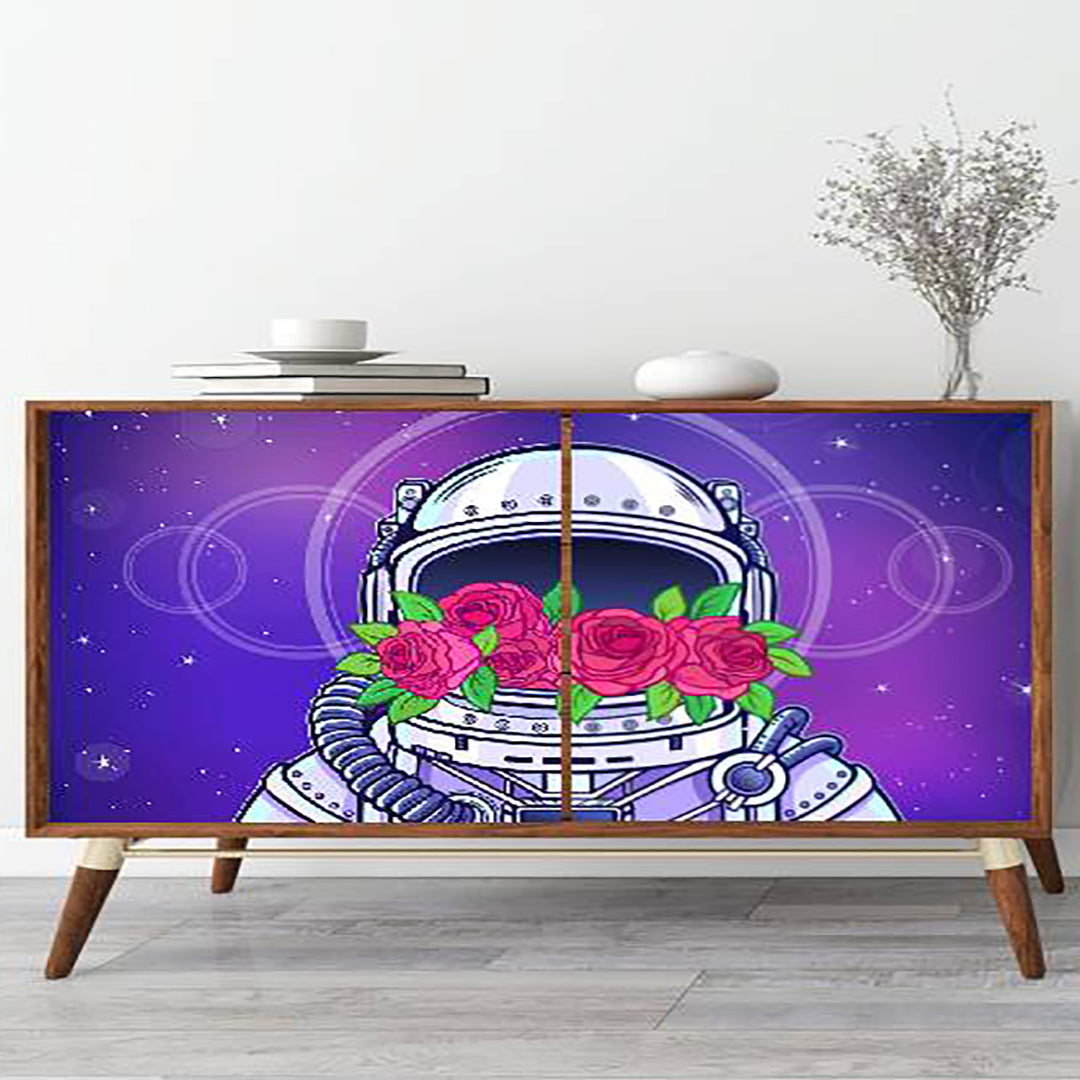 Astronaut Floral Sticker