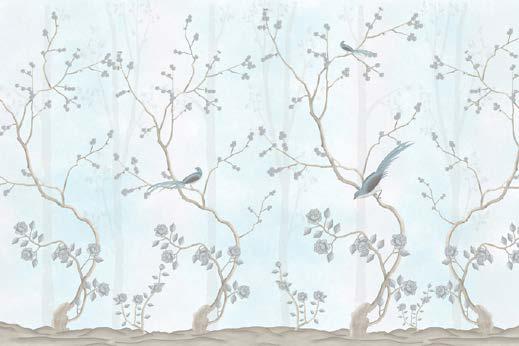 Minimalistic Chinoiserie Wallpaper