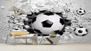 Football breaking wall Customised Wallpaper