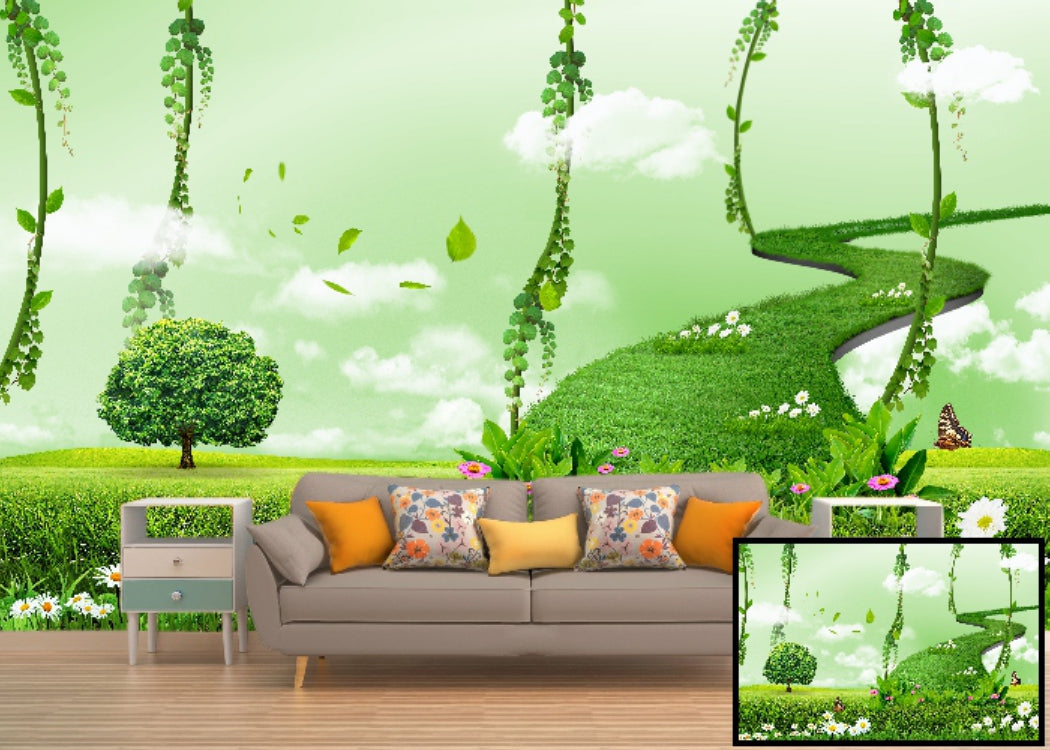 Green Path wallpaper for wall