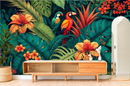 Parrot Tropical Themed Wallpaper