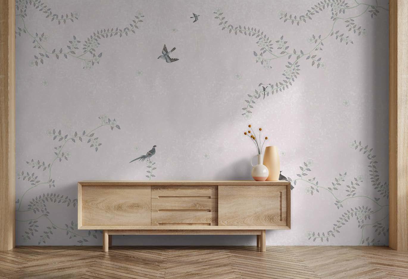 Pinkish Chinoiserie Wallpaper