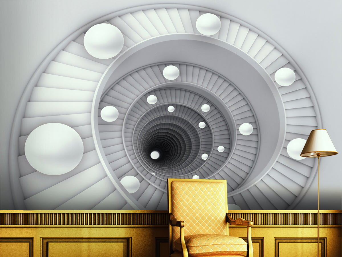3D stairs Illusion custom wallpaper for wall
