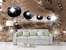 Brown Maze Tunnel decorative custom wallpaper for wall