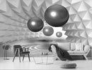 3D Black Ball Decorative custom wallpaper for wall