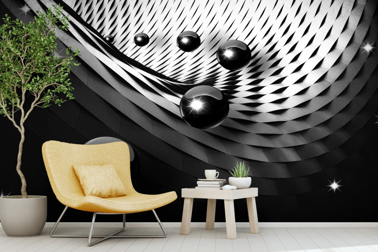 Black and White Decorative custom wallpaper for wall