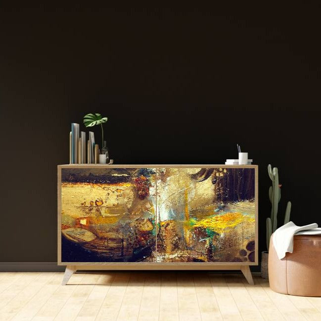 Yellow Modern Abstract Sticker