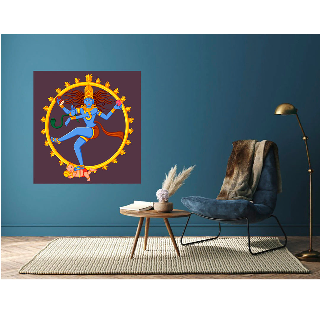 Shiv In Natraj Painting Self Adhesive Sticker Poster