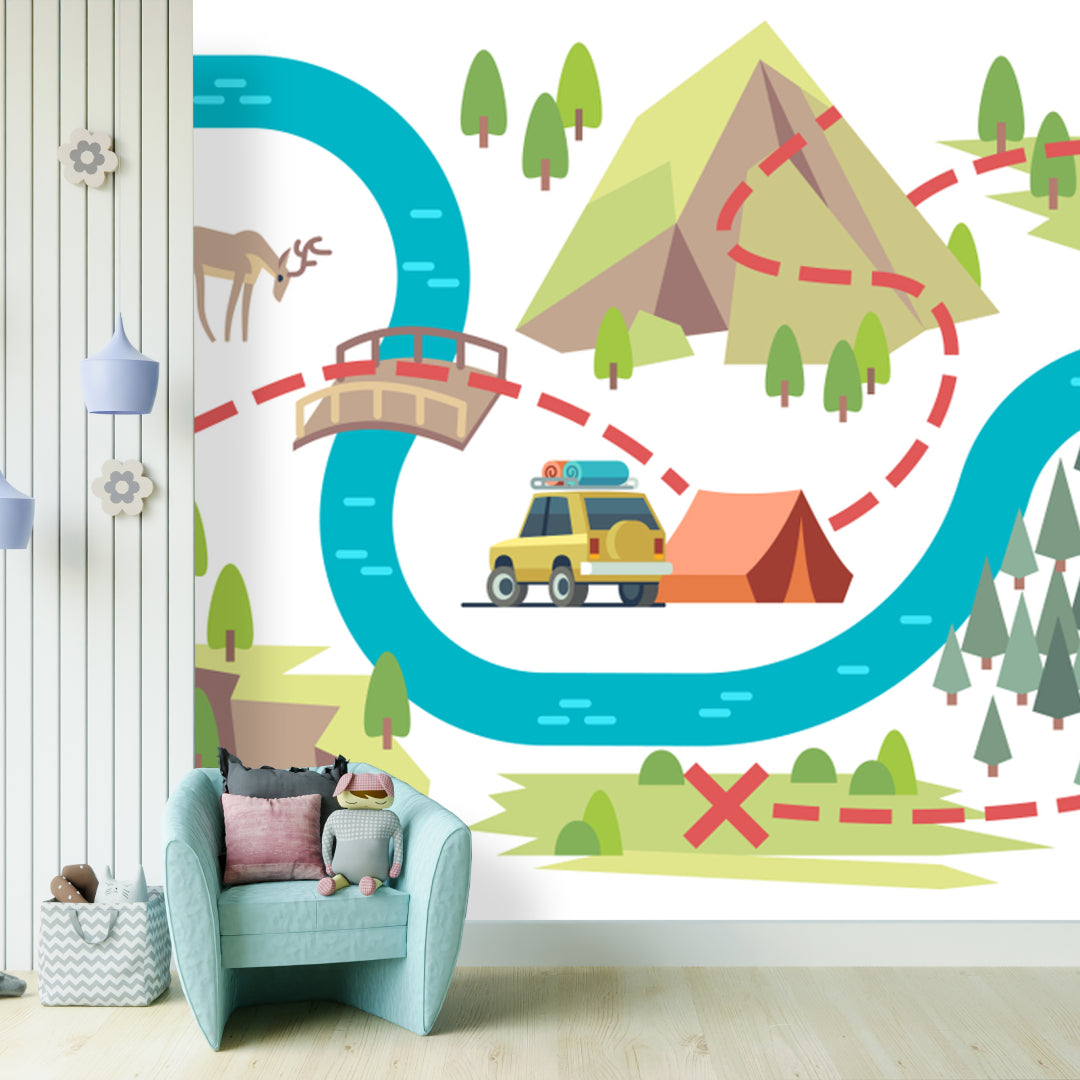 Camp Near River Wallpaper