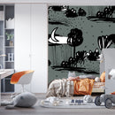 White Moon Grey Wallpaper