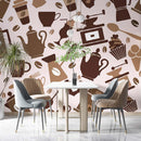 Tea Jar Doodle Cafe Wallpaper
