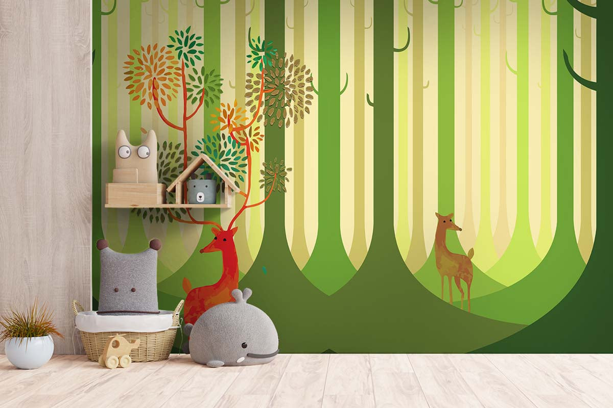 The Jungle Deer Kids Wallpaper
