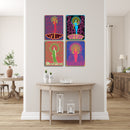 Psychedelic Lady Canvas Set Of 4