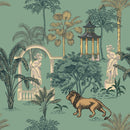 Vintage Tropical Park Chinoiserie Wallpaper