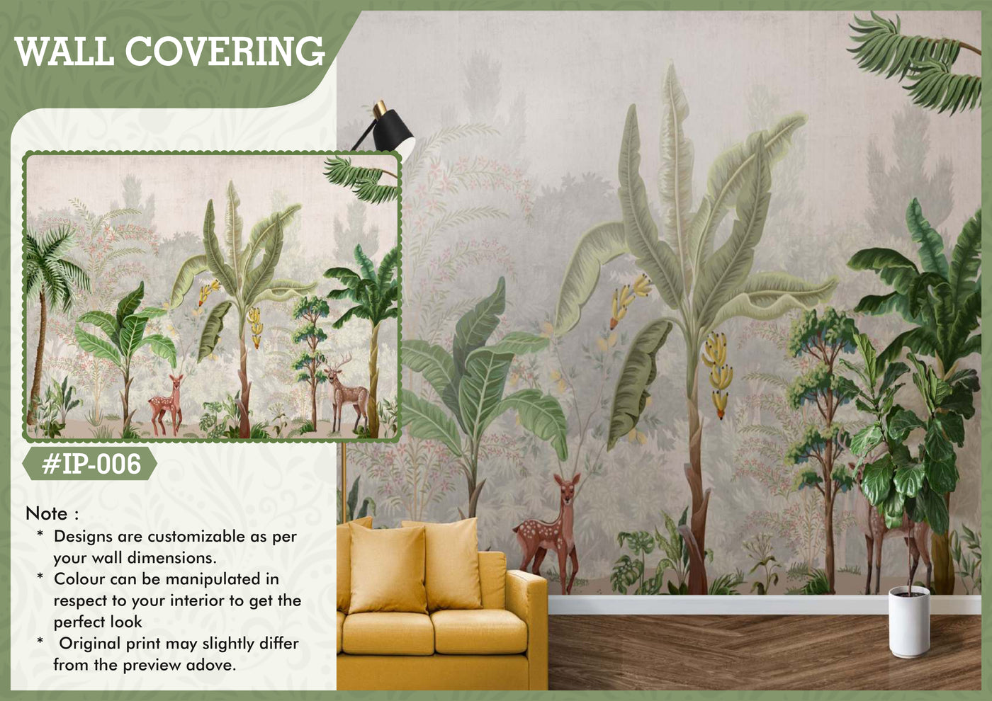 Animal green day wallcovering