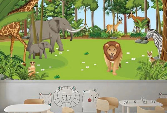 Jungle Animal Wallpaper for Nursery Trends in 2024