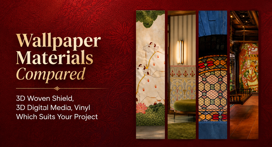 Wallpaper Materials Compared: 3D Woven Shield, 3D Digital Media, Vinyl - Which Suits Your Project