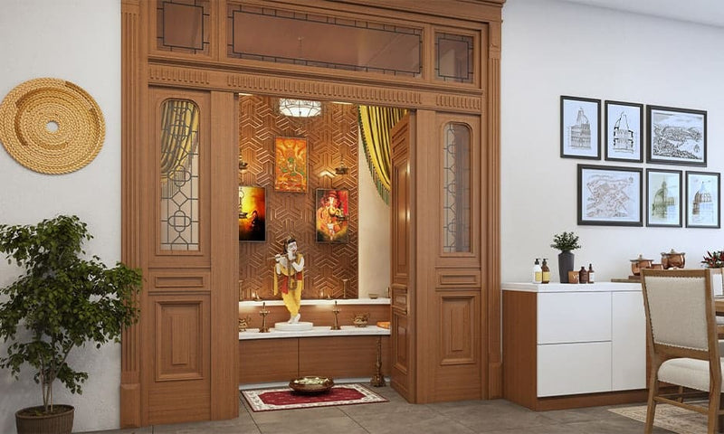 7+ Wooden Temple for Home Designs That You Can Fit on One Wall โ Myindianthings