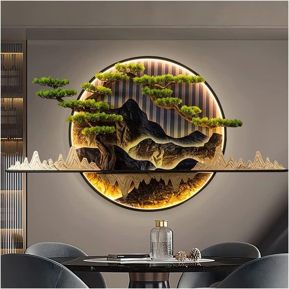 Attractive Round Chinese Wall Hanging Metal Décor