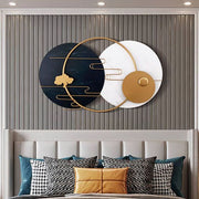 White And Black Shaped Metal Art Décor