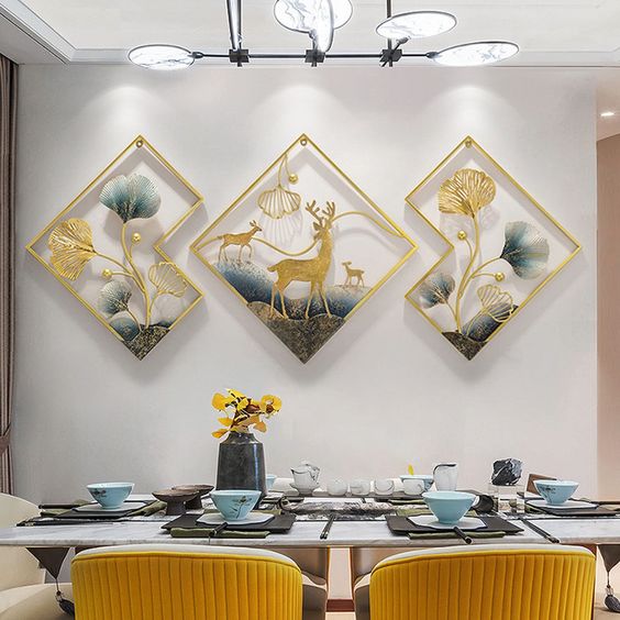 Golden Deer Metal Art Wall Décor