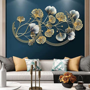 Golden And Grey Horizontal Metal Art Décor