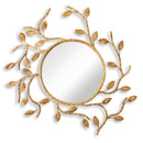 Golden Toned Leaves Metal Mirror