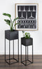 Set of 2 Solid Black Metal Planters Stand