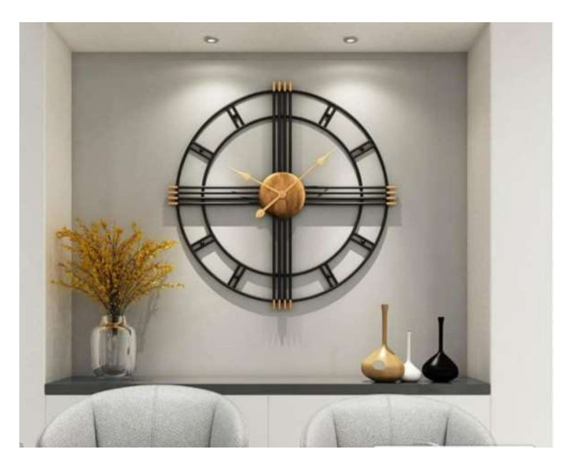 Classic Black Round Metal Wall Clock