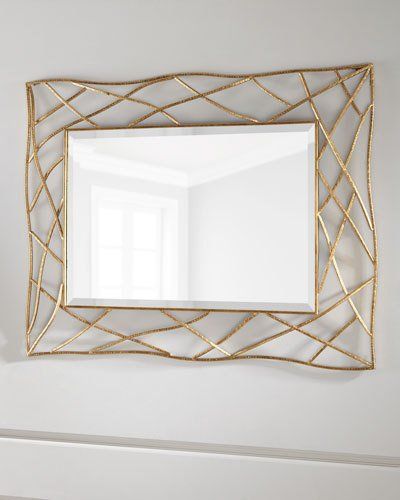 Golden Grill Shaded Metal Wall Mirror