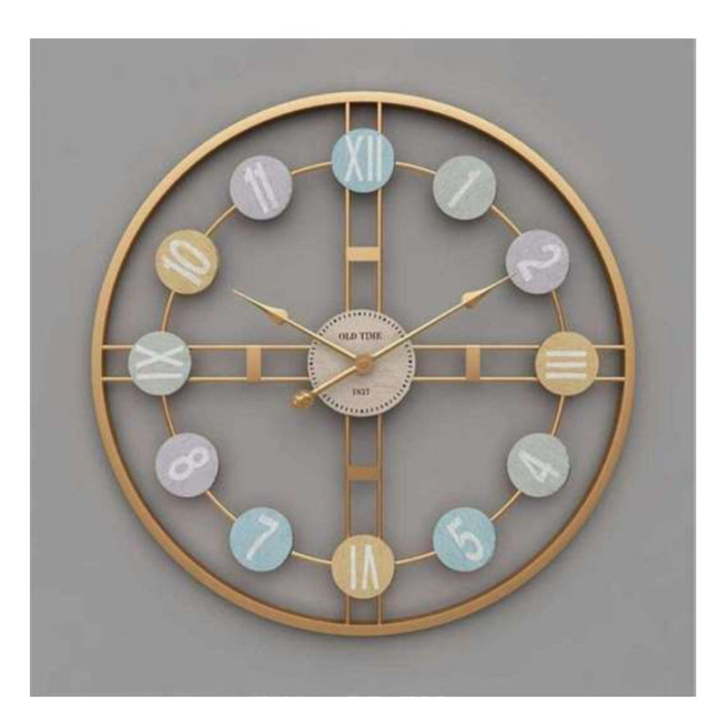 Double Ring Shaped Metal Wall Clock