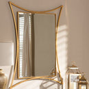 Unique Shaped Golden Toned Metal Wall Mirror