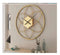 Golden Flower Design Metal Wall Clock