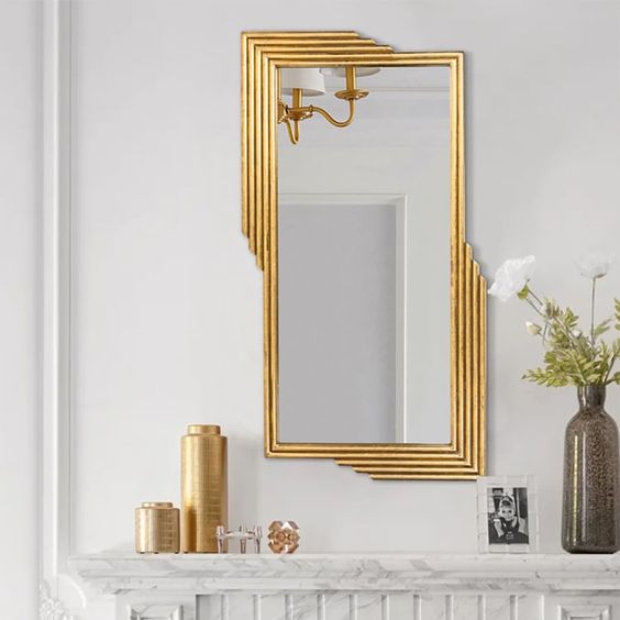 Modern Vertical Metal Wall Mirror